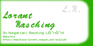 lorant masching business card